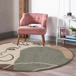 - RealHomes Dijital Baskılı Kaymaz Tabanlı Comfort Yuvarlak Halı - Realhomes  Realhomes Bohemian Özel Tasarım Kahverengi Salon ve Oturma Odası Yıkanabilir Kaymaz Tabanlı Yuvarlak Halı Realhomes