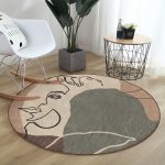 - RealHomes Dijital Baskılı Kaymaz Tabanlı Comfort Yuvarlak Halı - Realhomes  Realhomes Bohemian Özel Tasarım Kahverengi Salon ve Oturma Odası Yıkanabilir Kaymaz Tabanlı Yuvarlak Halı Realhomes