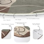 - RealHomes Dijital Baskılı Kaymaz Tabanlı Comfort Yuvarlak Halı - Realhomes  Realhomes Bohemian Özel Tasarım Kahverengi Salon ve Oturma Odası Yıkanabilir Kaymaz Tabanlı Yuvarlak Halı Realhomes