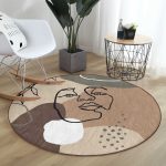 - RealHomes Dijital Baskılı Kaymaz Tabanlı Comfort Yuvarlak Halı - Realhomes  Realhomes Bohemian Özel Tasarım Kahverengi Salon ve Oturma Odası Yıkanabilir Kaymaz Tabanlı Yuvarlak Halı Realhomes