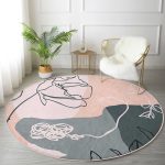 - RealHomes Dijital Baskılı Kaymaz Tabanlı Comfort Yuvarlak Halı - Realhomes  Realhomes Bohemian Özel Tasarım Pembe Salon ve Oturma Odası Yıkanabilir Kaymaz Tabanlı Yuvarlak Halı Realhomes