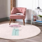 - RealHomes Dijital Baskılı Kaymaz Tabanlı Comfort Yuvarlak Halı - Realhomes Pembe Zeminde Gül Motifli Bohemian Salon ve Oturma Odası Yıkanabilir Kaymaz Tabanlı Yuvarlak Halı Realhomes