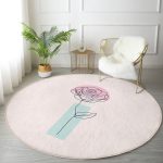 - RealHomes Dijital Baskılı Kaymaz Tabanlı Comfort Yuvarlak Halı - Realhomes Pembe Zeminde Gül Motifli Bohemian Salon ve Oturma Odası Yıkanabilir Kaymaz Tabanlı Yuvarlak Halı Realhomes