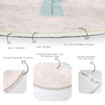 - RealHomes Dijital Baskılı Kaymaz Tabanlı Comfort Yuvarlak Halı - Realhomes Pembe Zeminde Gül Motifli Bohemian Salon ve Oturma Odası Yıkanabilir Kaymaz Tabanlı Yuvarlak Halı Realhomes