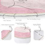 - RealHomes Dijital Baskılı Kaymaz Tabanlı Comfort Yuvarlak Halı - Realhomes  Soft Zemin Onedraw Kadın Silüetli Pembe Salon ve Oturma Odası Yıkanabilir Kaymaz Tabanlı Yuvarlak Halı Realhomes