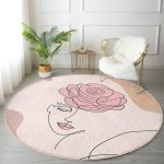 - RealHomes Dijital Baskılı Kaymaz Tabanlı Comfort Yuvarlak Halı - Realhomes Realhomes Bohemian Özel Tasarım Pembe Salon ve Oturma Odası Yıkanabilir Kaymaz Tabanlı Yuvarlak Halı Realhomes