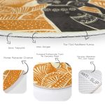 - RealHomes Dijital Baskılı Kaymaz Tabanlı Comfort Yuvarlak Halı - Realhomes Başında Vazo Taşıyan Etnik Afrika Desenli Modern Turuncu Outdoor Yıkanabilir Kaymaz Tabanlı Yuvarlak Halı Realhomes