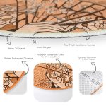 - RealHomes Dijital Baskılı Kaymaz Tabanlı Comfort Yuvarlak Halı - Realhomes Koyu Buğday Zeminli Masum Şaman Kadın Modern Turuncu Outdoor Yıkanabilir Kaymaz Tabanlı Yuvarlak Halı Realhomes