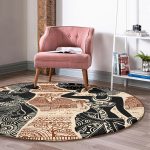 - RealHomes Dijital Baskılı Kaymaz Tabanlı Comfort Yuvarlak Halı - Realhomes Etnik Desen Zeminli Afrika Kadın Motifli Kahverengi Outdoor Yıkanabilir Kaymaz Tabanlı Yuvarlak Halı Realhomes