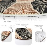 - RealHomes Dijital Baskılı Kaymaz Tabanlı Comfort Yuvarlak Halı - Realhomes Etnik Desen Zeminli Afrika Kadın Motifli Kahverengi Outdoor Yıkanabilir Kaymaz Tabanlı Yuvarlak Halı Realhomes