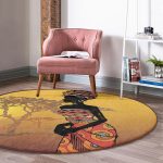 - RealHomes Dijital Baskılı Kaymaz Tabanlı Comfort Yuvarlak Halı - Realhomes Gün Batımında Ağaç Zeminli Afrika Kadın Motifli Gold Outdoor Yıkanabilir Kaymaz Tabanlı Yuvarlak Halı Realhomes