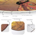 - RealHomes Dijital Baskılı Kaymaz Tabanlı Comfort Yuvarlak Halı - Realhomes Gün Batımında Ağaç Zeminli Afrika Kadın Motifli Gold Outdoor Yıkanabilir Kaymaz Tabanlı Yuvarlak Halı Realhomes