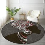 - RealHomes Dijital Baskılı Kaymaz Tabanlı Comfort Yuvarlak Halı - Realhomes Realhomes Gri Zemin Desenli Siyahi Kadın Motifli Siyah Outdoor Yıkanabilir Kaymaz Tabanlı Yuvarlak Halı Realhomes