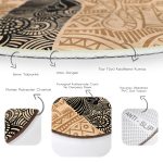 - RealHomes Dijital Baskılı Kaymaz Tabanlı Comfort Yuvarlak Halı - Realhomes  Etnik Desen Zeminli Afrika Kadın Motifli Kahverengi Outdoor Yıkanabilir Kaymaz Tabanlı Yuvarlak Halı Realhomes