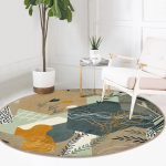 - RealHomes Dijital Baskılı Kaymaz Tabanlı Comfort Yuvarlak Halı - Realhomes  Geometrik Şekilli Bohemian Özel Tasarımlı Modern Renkli Salon ve Oturma Odası Yıkanabilir Kaymaz Tabanlı Yuvarlak Halı Realhomes
