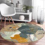 - RealHomes Dijital Baskılı Kaymaz Tabanlı Comfort Yuvarlak Halı - Realhomes  Geometrik Şekilli Bohemian Özel Tasarımlı Modern Renkli Salon ve Oturma Odası Yıkanabilir Kaymaz Tabanlı Yuvarlak Halı Realhomes