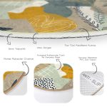 - RealHomes Dijital Baskılı Kaymaz Tabanlı Comfort Yuvarlak Halı - Realhomes  Geometrik Şekilli Bohemian Özel Tasarımlı Modern Renkli Salon ve Oturma Odası Yıkanabilir Kaymaz Tabanlı Yuvarlak Halı Realhomes