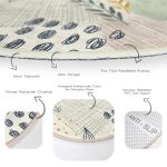 Realhomes Soyut Tarazda Çiçek Desenli Dijital Baskılı Özel Renkli Salon ve Oturma Odası Kaymaz Tabanlı Yuvarlak Halı Realhomes