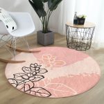 - RealHomes Dijital Baskılı Kaymaz Tabanlı Comfort Yuvarlak Halı - Realhomes  Realhomes Bohem Motifli Soft Tasarımlı Pembe Salon ve Oturma Odası Yıkanabilir Kaymaz Tabanlı Yuvarlak Halı Realhomes