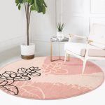 - RealHomes Dijital Baskılı Kaymaz Tabanlı Comfort Yuvarlak Halı - Realhomes  Realhomes Bohem Motifli Soft Tasarımlı Pembe Salon ve Oturma Odası Yıkanabilir Kaymaz Tabanlı Yuvarlak Halı Realhomes