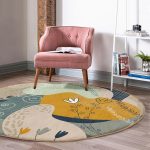 - RealHomes Dijital Baskılı Kaymaz Tabanlı Comfort Yuvarlak Halı - Realhomes  Pembe Zeminli Çiçek Detaylı Özel Tasarım Renkli Salon ve Oturma Odası Yıkanabilir Kaymaz Tabanlı Yuvarlak Halı Realhomes