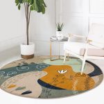 - RealHomes Dijital Baskılı Kaymaz Tabanlı Comfort Yuvarlak Halı - Realhomes  Pembe Zeminli Çiçek Detaylı Özel Tasarım Renkli Salon ve Oturma Odası Yıkanabilir Kaymaz Tabanlı Yuvarlak Halı Realhomes