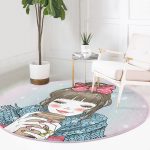- RealHomes Dijital Baskılı Kaymaz Tabanlı Comfort Yuvarlak Halı - Realhomes  Fashion Girl Dijital Baskılı Modern Pembe Çocuk ve Genç Odası Yıkanabilir Kaymaz Tabanlı Yuvarlak Halı Realhomes