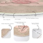 - RealHomes Dijital Baskılı Kaymaz Tabanlı Comfort Yuvarlak Halı - Realhomes  Realhomes Bohemian Özel Tasarım Kahverengi Banyo Yıkanabilir Kaymaz Tabanlı Yuvarlak Kadife Halı Realhomes