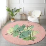 - RealHomes Dijital Baskılı Kaymaz Tabanlı Comfort Yuvarlak Halı - Realhomes  Realhomes Bohemian Özel Tasarım Pembe Banyo Yıkanabilir Kaymaz Tabanlı Yuvarlak Kadife Halı Realhomes