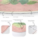 - RealHomes Dijital Baskılı Kaymaz Tabanlı Comfort Yuvarlak Halı - Realhomes  Realhomes Bohemian Özel Tasarım Pembe Banyo Yıkanabilir Kaymaz Tabanlı Yuvarlak Kadife Halı Realhomes