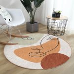 Realhomes Bohemian Özel Tasarım Renkli Salon ve Oturma Odası Yıkanabilir Kaymaz Tabanlı Yuvarlak Halı Realhomes