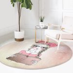 - RealHomes Dijital Baskılı Kaymaz Tabanlı Comfort Yuvarlak Halı - Realhomes  Realhomes Fashion Girl Dijital Baskılı Modern Pembe Ofis Yıkanabilir Kaymaz Tabanlı Yuvarlak Kadife Halı Realhomes