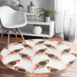 - RealHomes Dijital Baskılı Kaymaz Tabanlı Comfort Yuvarlak Halı - Realhomes Realhomes Nazar Bocuğu Temalı Tüy Tasarımlı Turuncu Mutfak Yıkanabilir Kaymaz Tabanlı Yuvarlak Kadife Halı Realhomes