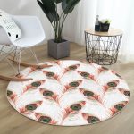 - RealHomes Dijital Baskılı Kaymaz Tabanlı Comfort Yuvarlak Halı - Realhomes Realhomes Nazar Bocuğu Temalı Tüy Tasarımlı Turuncu Mutfak Yıkanabilir Kaymaz Tabanlı Yuvarlak Kadife Halı Realhomes