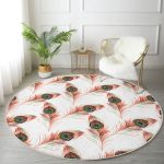 - RealHomes Dijital Baskılı Kaymaz Tabanlı Comfort Yuvarlak Halı - Realhomes Realhomes Nazar Bocuğu Temalı Tüy Tasarımlı Turuncu Mutfak Yıkanabilir Kaymaz Tabanlı Yuvarlak Kadife Halı Realhomes