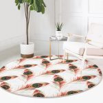 - RealHomes Dijital Baskılı Kaymaz Tabanlı Comfort Yuvarlak Halı - Realhomes Realhomes Nazar Bocuğu Temalı Tüy Tasarımlı Turuncu Mutfak Yıkanabilir Kaymaz Tabanlı Yuvarlak Kadife Halı Realhomes