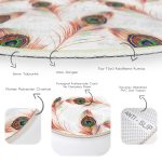 - RealHomes Dijital Baskılı Kaymaz Tabanlı Comfort Yuvarlak Halı - Realhomes Realhomes Nazar Bocuğu Temalı Tüy Tasarımlı Turuncu Mutfak Yıkanabilir Kaymaz Tabanlı Yuvarlak Kadife Halı Realhomes