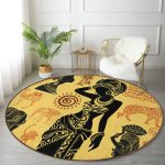 - RealHomes Dijital Baskılı Kaymaz Tabanlı Comfort Yuvarlak Halı - Realhomes  Etnik Motifli Afrikan Tasarımlı Renkli Salon ve Oturma Odası Yıkanabilir Kaymaz Tabanlı Yuvarlak Halı Realhomes