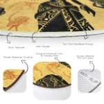 - RealHomes Dijital Baskılı Kaymaz Tabanlı Comfort Yuvarlak Halı - Realhomes  Etnik Motifli Afrikan Tasarımlı Renkli Salon ve Oturma Odası Yıkanabilir Kaymaz Tabanlı Yuvarlak Halı Realhomes