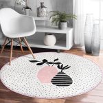 - RealHomes Dijital Baskılı Kaymaz Tabanlı Comfort Yuvarlak Halı - Realhomes  Realhomes Dijital Baskılı Puantiyeli Zemin Vazo Motifli Pembe Mutfak Yıkanabilir Kaymaz Tabanlı Yuvarlak Kadife Halı Realhomes