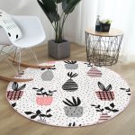 - RealHomes Dijital Baskılı Kaymaz Tabanlı Comfort Yuvarlak Halı - Realhomes Realhomes Puantiye Zemin Vazo Özel Tasarım Pembe Mutfak Yıkanabilir Kaymaz Tabanlı Yuvarlak Kadife Halı Realhomes