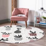 - RealHomes Dijital Baskılı Kaymaz Tabanlı Comfort Yuvarlak Halı - Realhomes Realhomes Puantiye Zemin Vazo Özel Tasarım Pembe Mutfak Yıkanabilir Kaymaz Tabanlı Yuvarlak Kadife Halı Realhomes