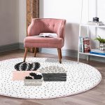 Realhomes Puantiyeli Zemin Kaktüs Tasarımlı Pembe Mutfak Yıkanabilir Kaymaz Tabanlı Yuvarlak Kadife Halı Realhomes