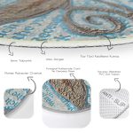 - RealHomes Dijital Baskılı Kaymaz Tabanlı Comfort Yuvarlak Halı - Realhomes  Kabartma Yüzey Yaprak Desenli Dijital Baskılı Kahverengi Salon ve Oturma Odası Yıkanabilir Kaymaz Tabanlı Yuvarlak Halı Realhomes