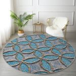 - RealHomes Dijital Baskılı Kaymaz Tabanlı Comfort Yuvarlak Halı - Realhomes  Kabartma Yüzey Geometrik Desenli Dijital Baskılı Gri Salon ve Oturma Odası Yıkanabilir Kaymaz Tabanlı Yuvarlak Halı Realhomes