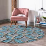 - RealHomes Dijital Baskılı Kaymaz Tabanlı Comfort Yuvarlak Halı - Realhomes  Kabartma Yüzey Geometrik Desenli Dijital Baskılı Gri Salon ve Oturma Odası Yıkanabilir Kaymaz Tabanlı Yuvarlak Halı Realhomes