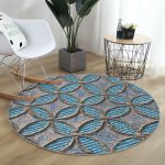 - RealHomes Dijital Baskılı Kaymaz Tabanlı Comfort Yuvarlak Halı - Realhomes  Kabartma Yüzey Geometrik Desenli Dijital Baskılı Gri Salon ve Oturma Odası Yıkanabilir Kaymaz Tabanlı Yuvarlak Halı Realhomes