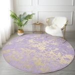 - RealHomes Dijital Baskılı Kaymaz Tabanlı Comfort Yuvarlak Halı - Realhomes  Mor Renkli Gradyan Desenli Dijital Baskılı Modern Pembe Yatak Odası Yıkanabilir Kaymaz Tabanlı Yuvarlak Halı Realhomes