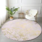 - RealHomes Dijital Baskılı Kaymaz Tabanlı Comfort Yuvarlak Halı - Realhomes  Açık Pembe Renkli Gradyan Desenli Dijital Baskılı Modern Yatak Odası Yıkanabilir Kaymaz Tabanlı Yuvarlak Halı Realhomes