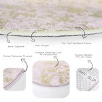 - RealHomes Dijital Baskılı Kaymaz Tabanlı Comfort Yuvarlak Halı - Realhomes  Açık Pembe Renkli Gradyan Desenli Dijital Baskılı Modern Yatak Odası Yıkanabilir Kaymaz Tabanlı Yuvarlak Halı Realhomes